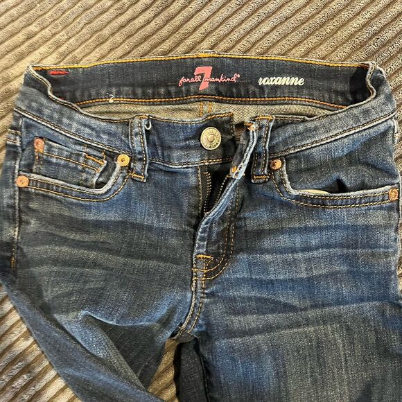 Seven 7 For All Mankind Roxanne Girls Dark Wash Jeans Size 7 - Picture 3 of 9
